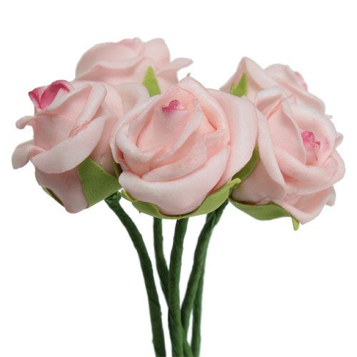 Floristik24 Róża piankowa Ø3,5cm łososiowy róż 30szt.