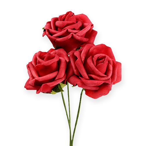 Róża piankowa Ø6cm czerwona 27 szt