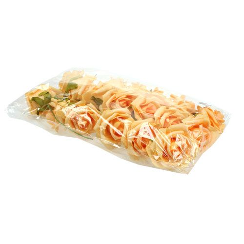 Floristik24 Róża piankowa Ø 8cm morelowa 18 szt