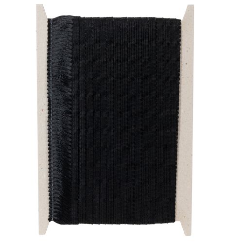 Produkt Czarna wstążka z frędzlami 4 cm, lamówka kordonowa, ozdobny lureks z frędzlami 25 m