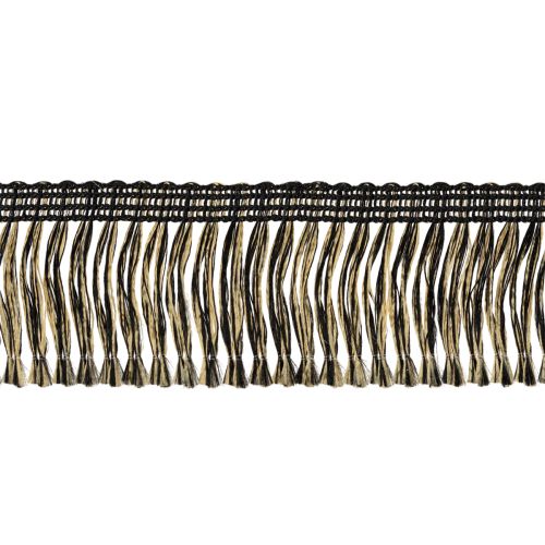 Czarno-złota frędzla 4 cm x 25 m - idealna do dekoracji wieńców, wstążek żałobnych i akcesoriów vintage | Floristik24.pl