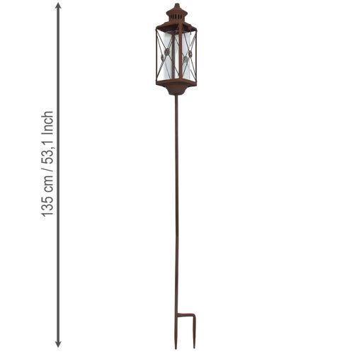 Produkt Latarnia ogrodowa, metalowa ozdoba, wygląd rdzy, 12 cm x 12 cm x 135 cm