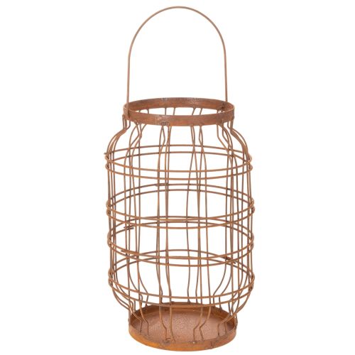 Latarnia ogrodowa, metalowa, wykończenie rdzawe, uchwyt, vintage, Ø19,5 cm kupić | Floristik24.pl