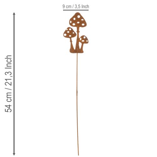 Palik ogrodowy, stal patynowana, ozdobny palik do muchomora czerwonego, 15 cm, 6 sztuk | Floristik24.pl