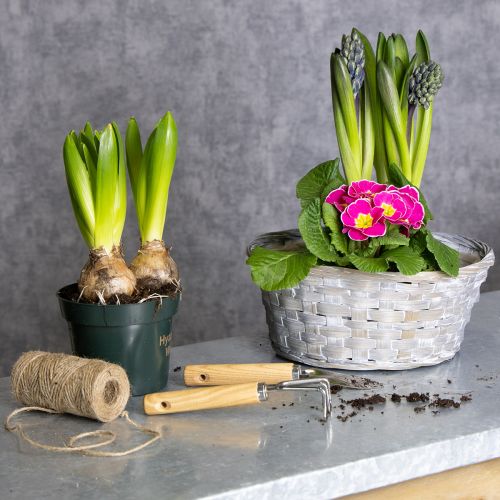 Produkt Pleciony koszyk jako stylowa dekoracja kwiatowa do salonu. Koszyk wielkanocny, 23 cm, 6 sztuk.