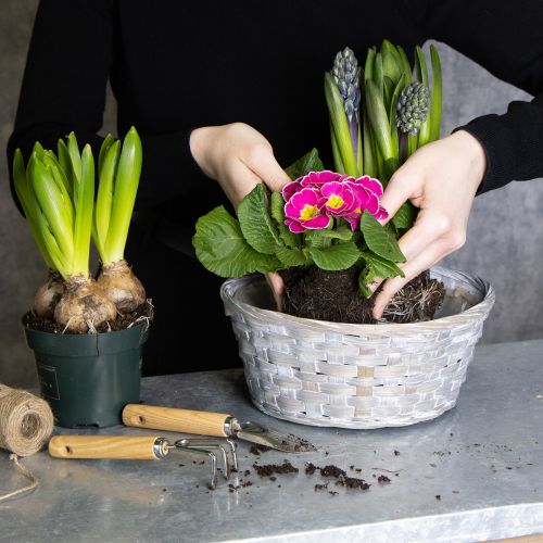 Produkt Pleciony koszyk jako stylowa dekoracja kwiatowa do salonu. Koszyk wielkanocny, 23 cm, 6 sztuk.