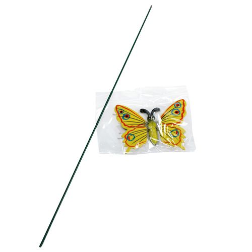 Floristik24 Motyl na patyczku 17cm żółty