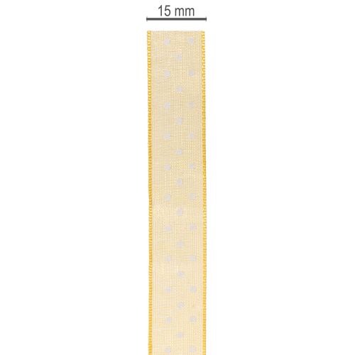 Produkt Wstążka prezentowa w groszki, idealne wykończenie opakowań i pudełek prezentowych, szerokość 1,5 cm, długość 20 m
