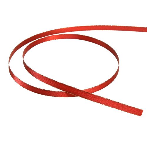 Floristik24 Wstążka prezentowa Świąteczna wstążka dekoracyjna w kolorze czerwono-złotym W6mm D50m