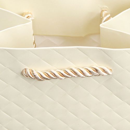 Produkt Torba prezentowa na butelki papierowa kremowa 12×9×36cm 1 szt