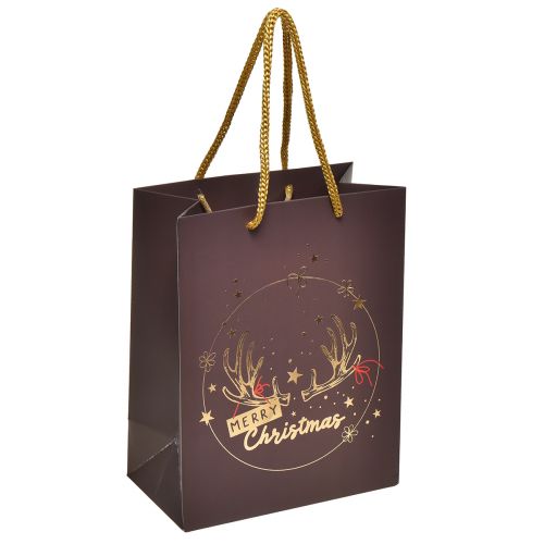 Floristik24 Torebka prezentowa poroże bożonarodzeniowe brązowo-złote 18x10x23cm 2szt