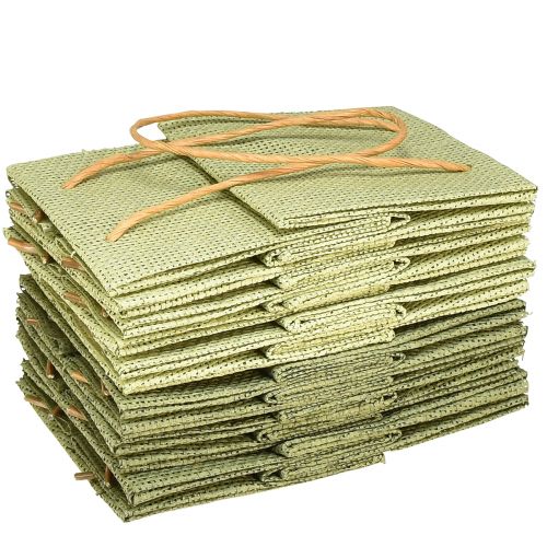 Produkt Torebki na prezenty z uchwytem folia papierowa zielone 10,5cm 12 szt