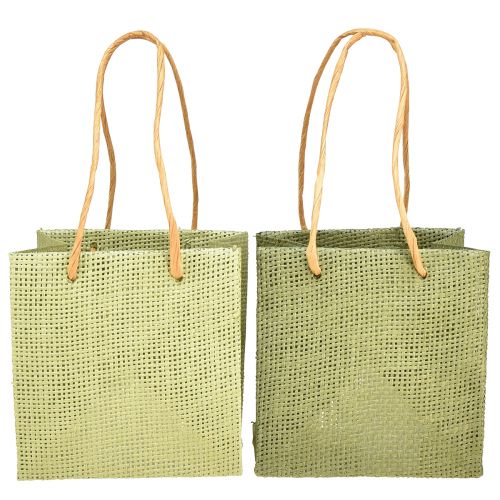 Produkt Torebki na prezenty papierowe tkane w kolorze zielonym 12x12cm 12 szt