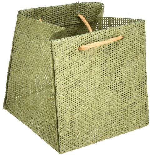 Produkt Torebki na prezenty papierowe tkane w kolorze zielonym 12x12cm 12 szt