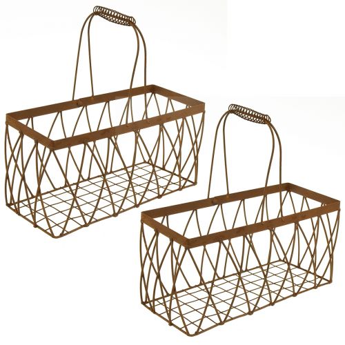 Produkt Kosz siatkowy Kosz metalowy o wyglądzie rdzy 28x13,5x14cm 2szt