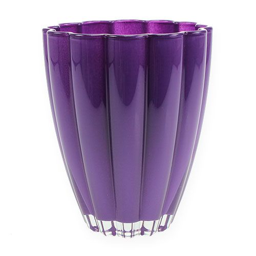 Floristik24 Wazon szklany "Bloom" fioletowy Ø14cm W17cm