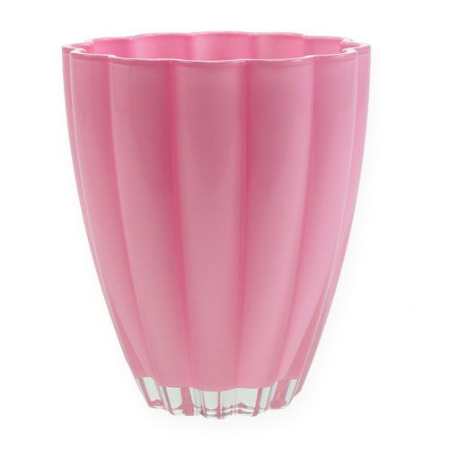 Floristik24 Wazon szklany "Bloom" różowy Ø14cm W17cm