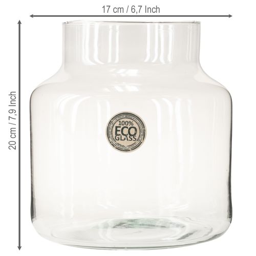 Produkt Wazon szklany okrągły duży, 100% szkło z recyklingu, H20, Ø17 cm