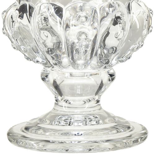 Produkt Wazon ze szkła vintage w kształcie filiżanki – przezroczysty, 16x20 cm – elegancka dekoracja stołu