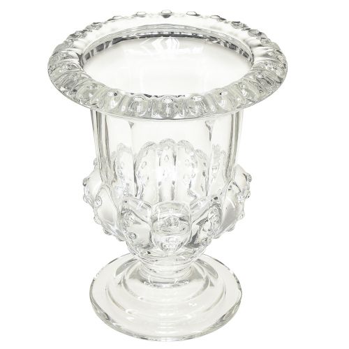 Produkt Wazon ze szkła vintage w kształcie filiżanki – przezroczysty, 16x20 cm – elegancka dekoracja stołu
