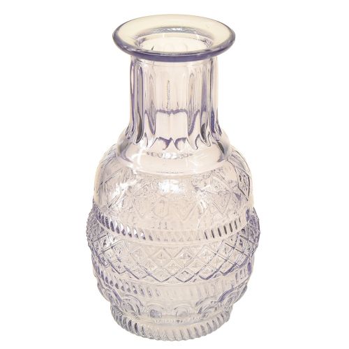Floristik24 Wazony szklane mini wazony jasnofioletowy fioletowy styl retro W13cm 3szt