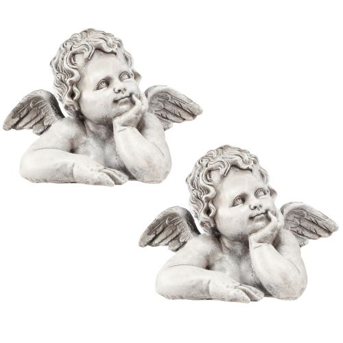 Produkt Dekoracja nagrobna popiersie anioła dekoracja nagrobna żywica poliestrowa 16×10×11,5cm 2 szt
