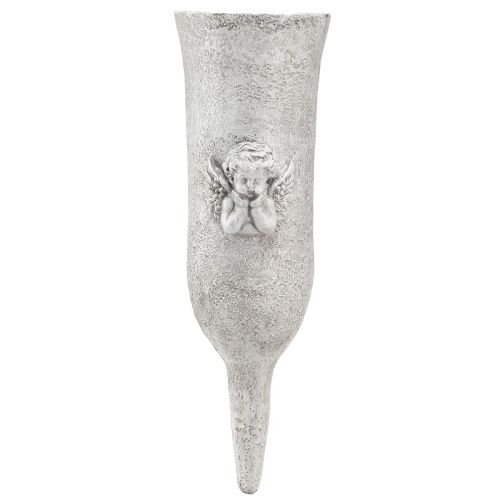 Wazon nagrobny Wazon z żywicy poliestrowej z motywem anioła do podłączenia. Wys. 29 cm