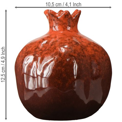 Produkt Wazon dekoracyjny granat ceramiczny czerwono-brązowy Ø10,5cm wys.12cm