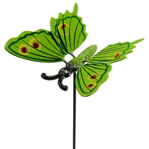 Motyl na patyku 17cm zielony