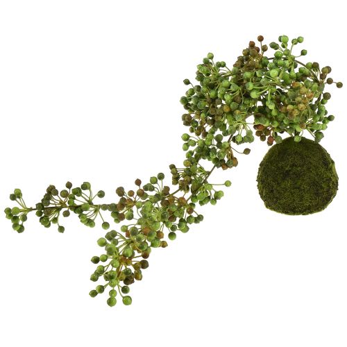 Produkt Sztuczny sznurek perłowy w zielonej roślinie w kulce mchu 38cm