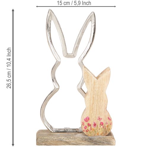 Produkt Króliczek mama z dzieckiem ozdoba króliczek naturalny srebrny 26,5cm