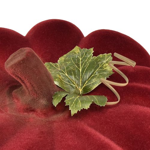 Produkt Jesienna dekoracja dynia flokowana czerwony bordowy - dekoracja dyniowa zapewniająca niepowtarzalny jesienny klimat 32cm