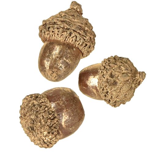 Produkt Złote owoce jesieni, świąteczne dekoracje jesienne, naturalne dekoracyjne żołędzie, dekoracja adwentowa Ø1,5 – 2,5 cm Dł.1,5 – 3 cm 300 g