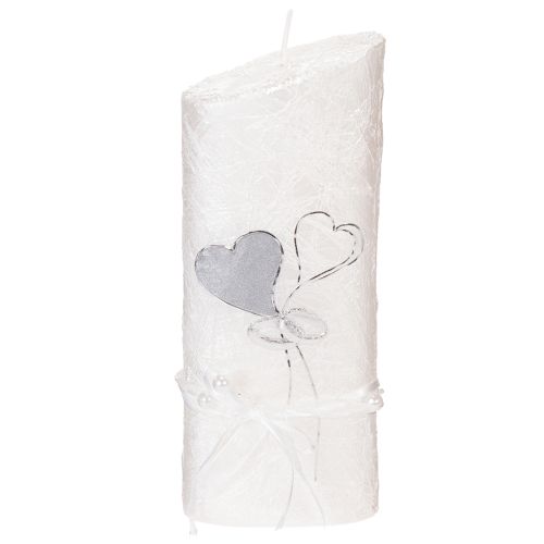 Świeca ślubna, srebrna świeca ślubna, biała świeca 210/85mm