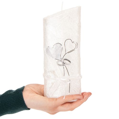 Produkt Świeca ślubna, srebrna świeca ślubna, biała świeca 210/85mm