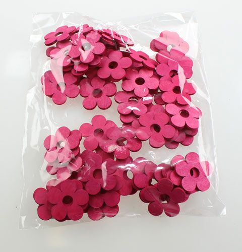 Kwiaty drewniane Ø4cm różowe 72 szt | Floristik24.pl