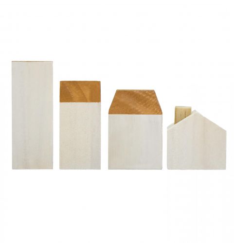 Produkt Dom drewniany Domy dekoracyjne drewno biały brązowy 4,5-8cm 4 szt