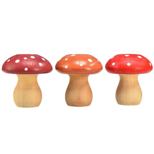 Produkt Grzyby Drewniane Grzyby Dekoracyjne Muchomor Drewniany Czerwony Pomarańczowy 5cm 9 szt