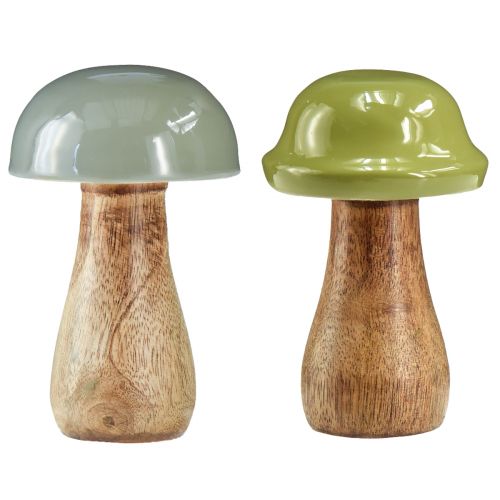 Produkt Grzyby drewniane grzyby dekoracyjne drewno szare zielone Ø6cm W10cm 2szt