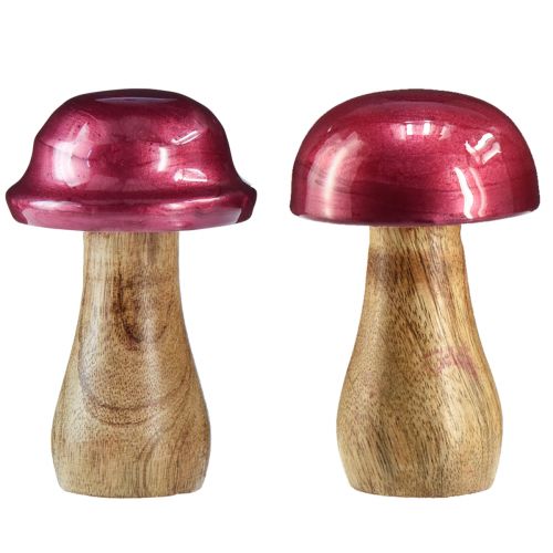 Produkt Grzyby drewniane grzybki dekoracyjne drewno czerwone połysk Ø6cm W10cm 2szt