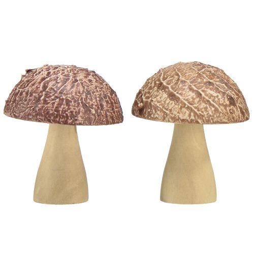 Produkt Grzyby drewniane grzyby dekoracyjne dekoracja stołu jesienny brązowy naturalny 5×6cm 8 szt