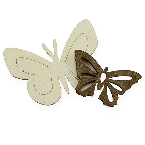 Floristik24 Drewniane motyle natura 4cm 72 szt