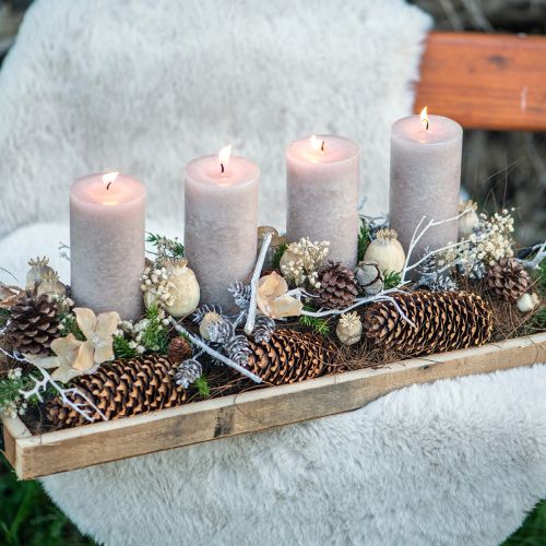 Produkt Taca drewniana z uchwytami, taca ozdobna, podłużna, naturalna, 50×19×3cm
