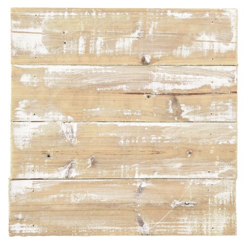 Produkt Drewniana taca z dekoracją drewnianą vintage brązowo-biała 24x24cm
