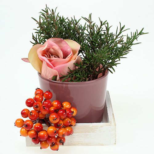 Floristik24 Mini taca drewniana biała 12cm x 12cm x 3cm