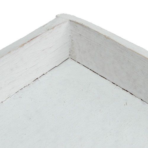 Floristik24 Taca drewniana biała 30cmx30cm