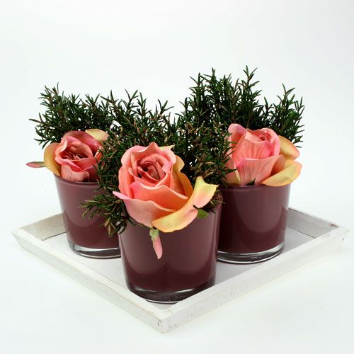 Floristik24 Taca drewniana biała 30cmx30cm