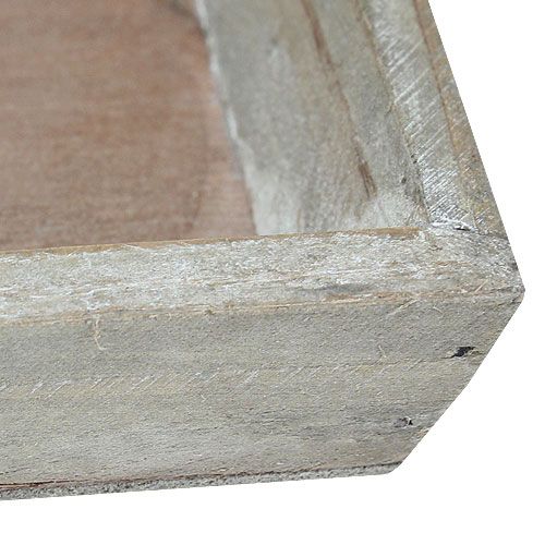 Floristik24 Drewniana miska jasnoszara 39cm x 15cm