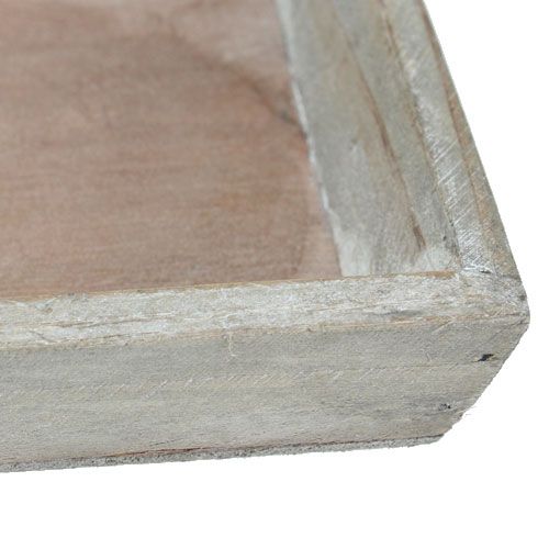 Floristik24 Taca drewniana szara 57cm x 17cm