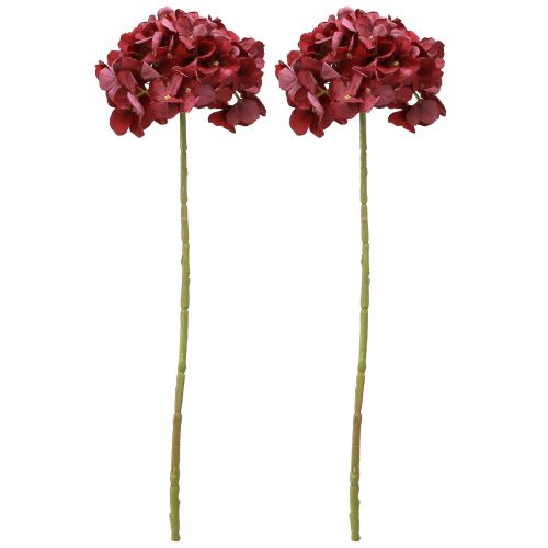 Produkt Hortensja Sztuczna Bordowa Duży Kwiat Ø15cm D58cm 2szt